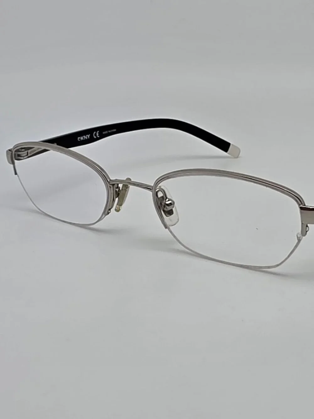 DKNY DY5514 1002 Silver Black Semi Rimless Eyeglasses Frame w/ Case 49-19-130